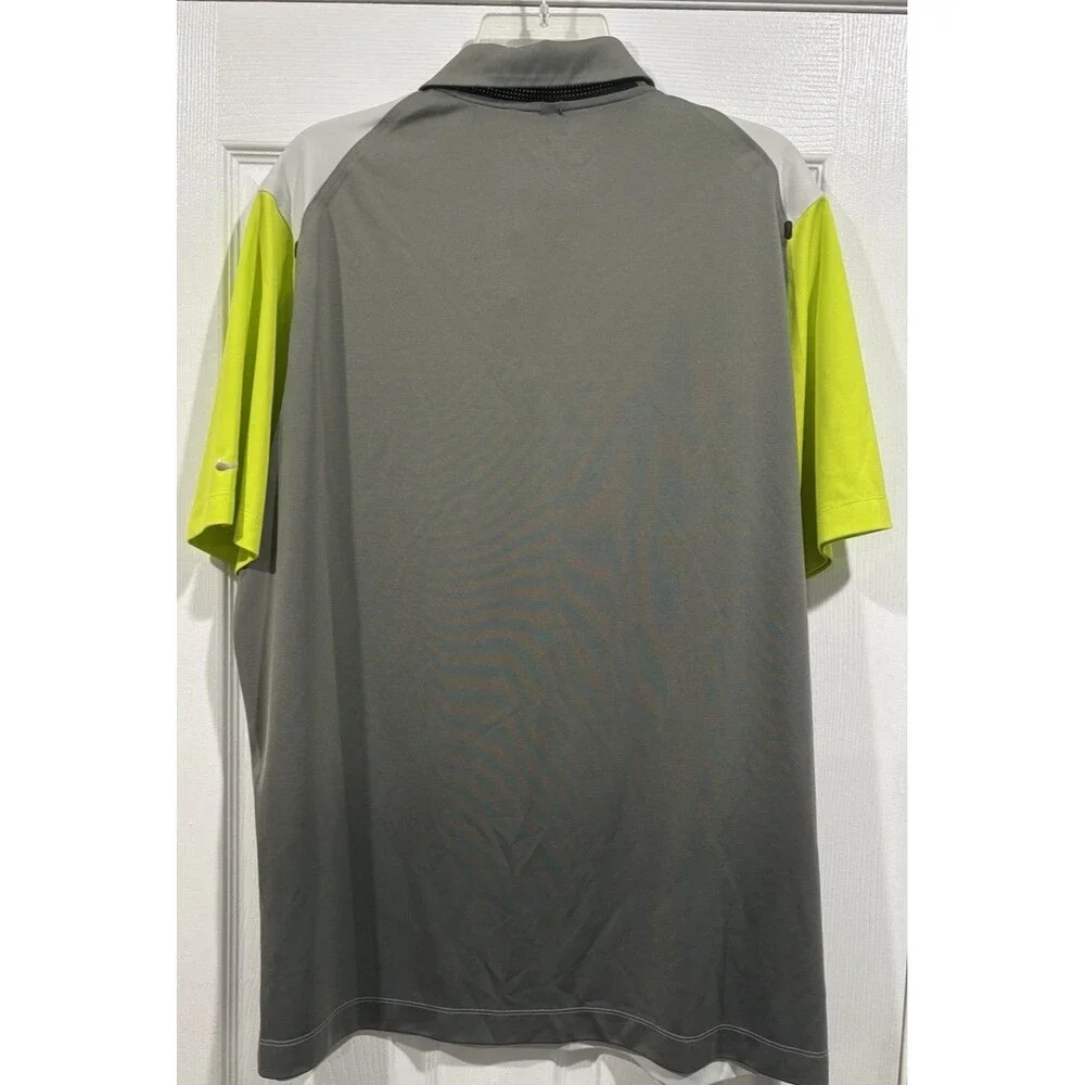Nike Golf Tour Performance Dri-FIT Polo Shirt XL Gray Volt Golf Athletic